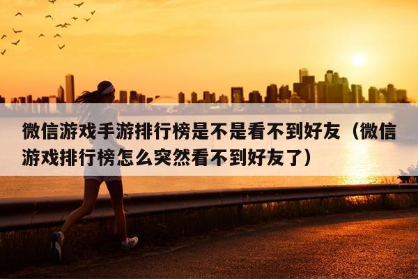 微信游戏手游排行榜是不是看不到好友（微信游戏排行榜怎么突然看不到好友了）