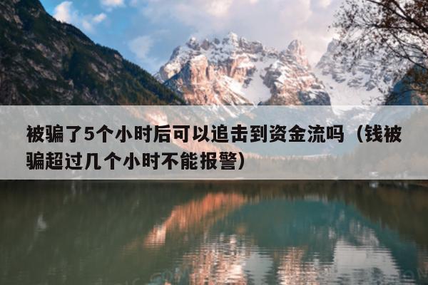 被骗了5个小时后可以追击到资金流吗（钱被骗超过几个小时不能报警）