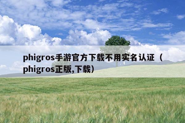 phigros手游官方下载不用实名认证（phigros正版,下载）