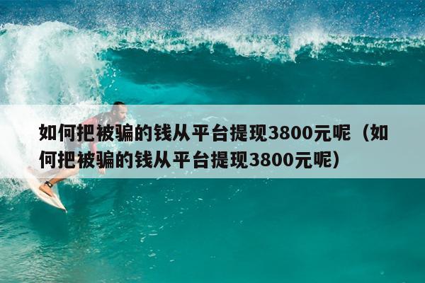 如何把被骗的钱从平台提现3800元呢（如何把被骗的钱从平台提现3800元呢）