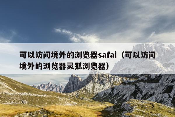 可以访问境外的浏览器safai（可以访问境外的浏览器灵狐浏览器）