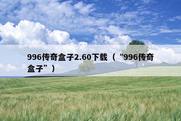 996传奇盒子2.60下载（“996传奇盒子”）