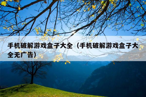 手机破解游戏盒子大全（手机破解游戏盒子大全无广告）