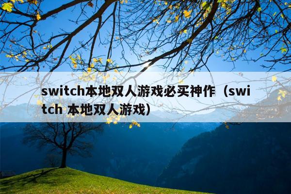 switch本地双人游戏必买神作（switch 本地双人游戏）