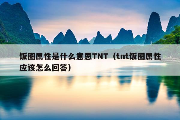 饭圈属性是什么意思TNT（tnt饭圈属性应该怎么回答）