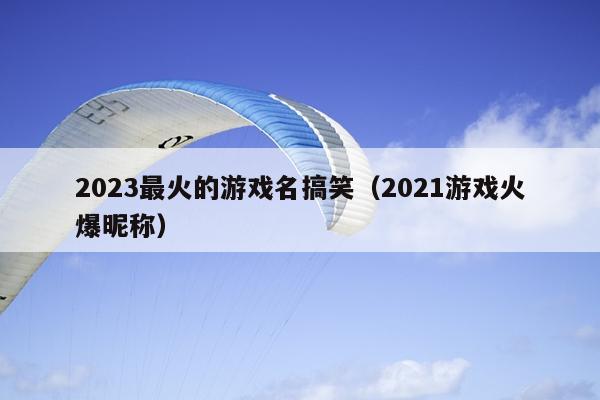 2023最火的游戏名搞笑（2021游戏火爆昵称）