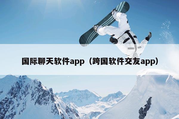 国际聊天软件app（跨国软件交友app）