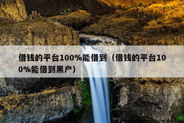 借钱的平台100%能借到（借钱的平台100%能借到黑户）