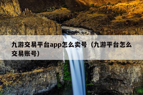 九游交易平台app怎么卖号（九游平台怎么交易账号）