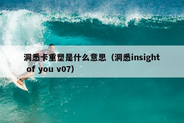 洞悉卡重塑是什么意思（洞悉insight of you v07）