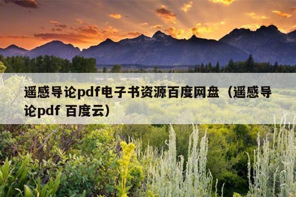 遥感导论pdf电子书资源百度网盘（遥感导论pdf 百度云）