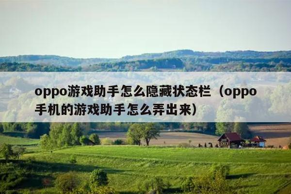 oppo游戏助手怎么隐藏状态栏（oppo手机的游戏助手怎么弄出来）