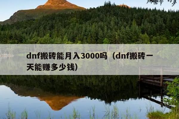 dnf搬砖能月入3000吗（dnf搬砖一天能赚多少钱）