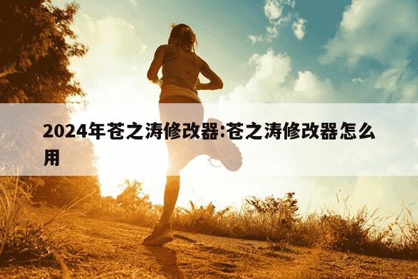 2024年苍之涛修改器:苍之涛修改器怎么用