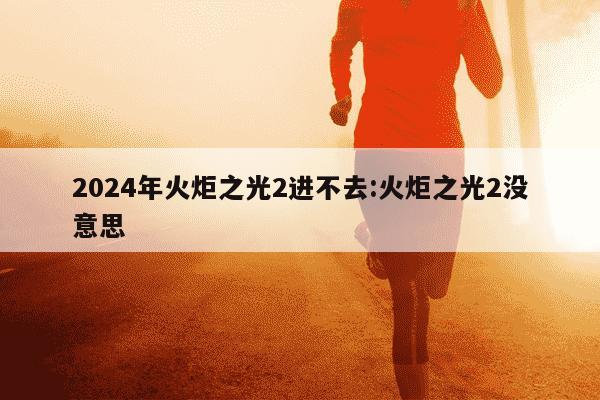 2024年火炬之光2进不去:火炬之光2没意思