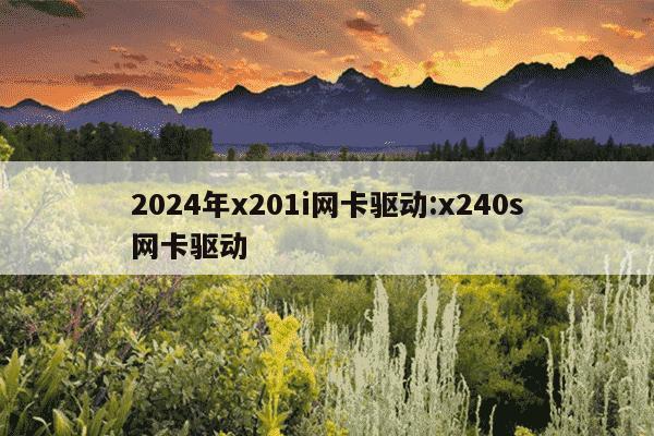 2024年x201i网卡驱动:x240s网卡驱动