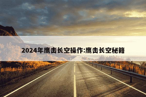 2024年鹰击长空操作:鹰击长空秘籍