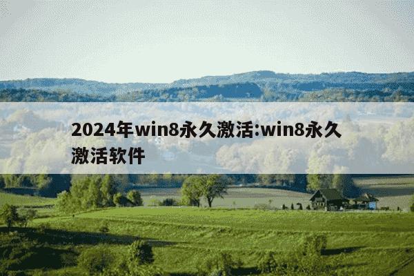 2024年win8永久激活:win8永久激活软件