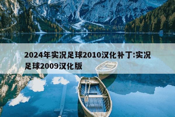 2024年实况足球2010汉化补丁:实况足球2009汉化版