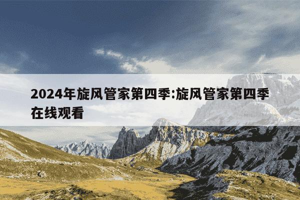 2024年旋风管家第四季:旋风管家第四季在线观看