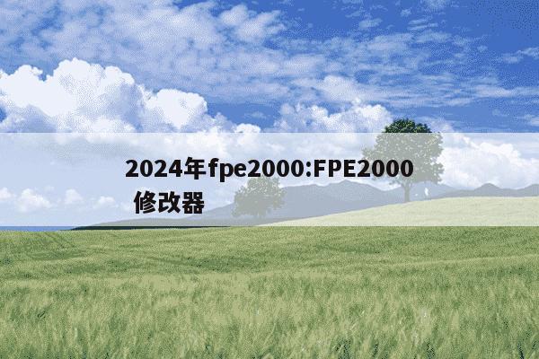 2024年fpe2000:FPE2000 修改器