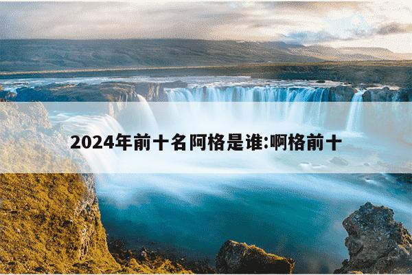 2024年前十名阿格是谁:啊格前十