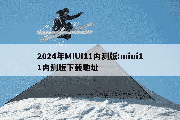 2024年MIUI11内测版:miui11内测版下载地址