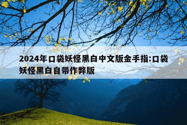 2024年口袋妖怪黑白中文版金手指:口袋妖怪黑白自带作弊版