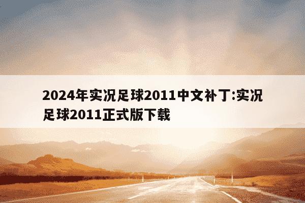 2024年实况足球2011中文补丁:实况足球2011正式版下载