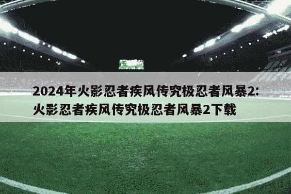 2024年火影忍者疾风传究极忍者风暴2:火影忍者疾风传究极忍者风暴2下载