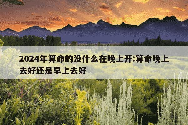 2024年算命的没什么在晚上开:算命晚上去好还是早上去好