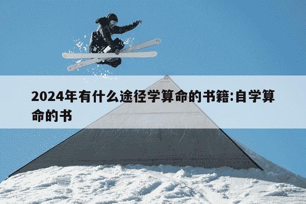 2024年有什么途径学算命的书籍:自学算命的书