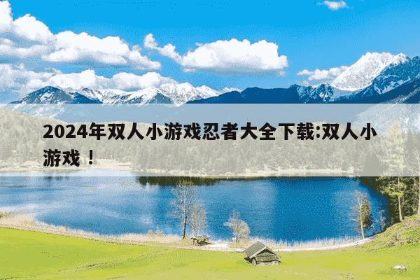 2024年双人小游戏忍者大全下载:双人小游戏 !