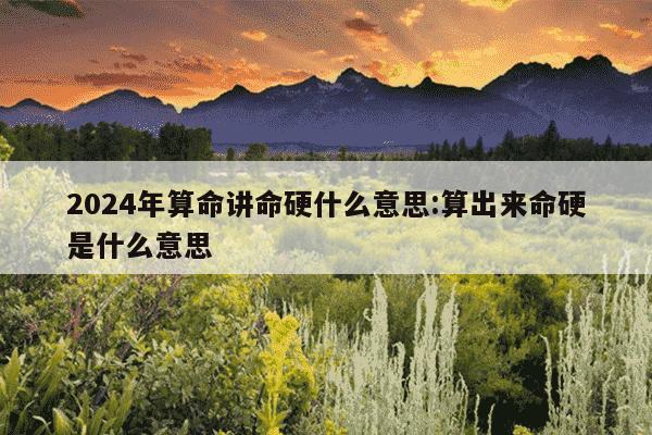 2024年算命讲命硬什么意思:算出来命硬是什么意思