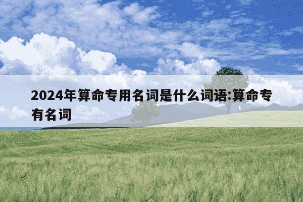 2024年算命专用名词是什么词语:算命专有名词