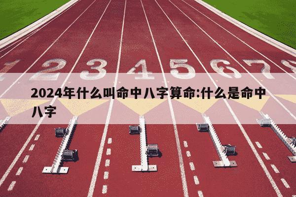 2024年什么叫命中八字算命:什么是命中八字