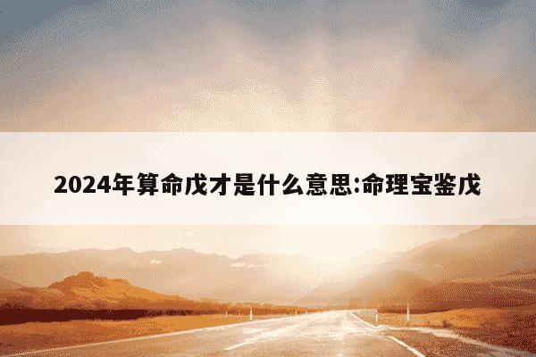 2024年算命戊才是什么意思:命理宝鉴戊