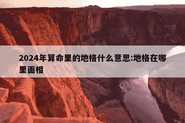 2024年算命里的地格什么意思:地格在哪里面相