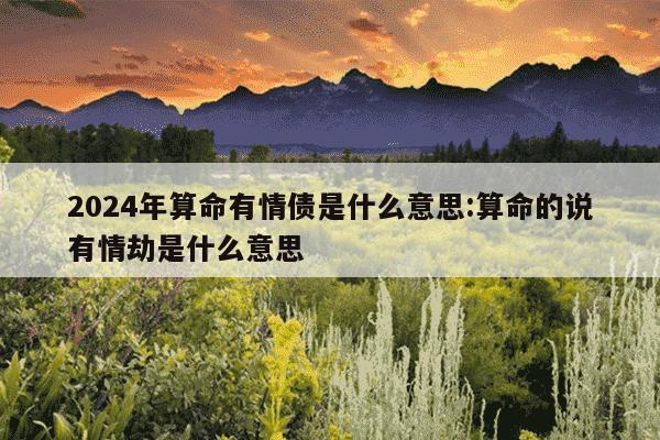 2024年算命有情债是什么意思:算命的说有情劫是什么意思