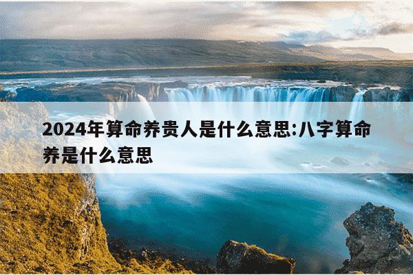 2024年算命养贵人是什么意思:八字算命养是什么意思