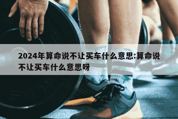 2024年算命说不让买车什么意思:算命说不让买车什么意思呀