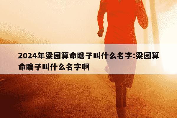 2024年梁园算命瞎子叫什么名字:梁园算命瞎子叫什么名字啊