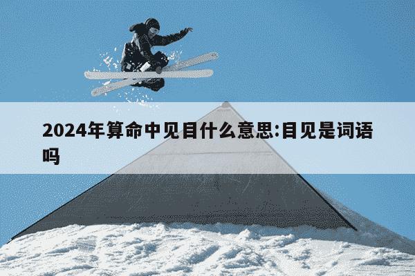 2024年算命中见目什么意思:目见是词语吗