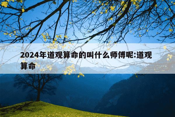 2024年道观算命的叫什么师傅呢:道观 算命