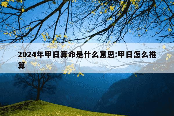 2024年甲日算命是什么意思:甲日怎么推算