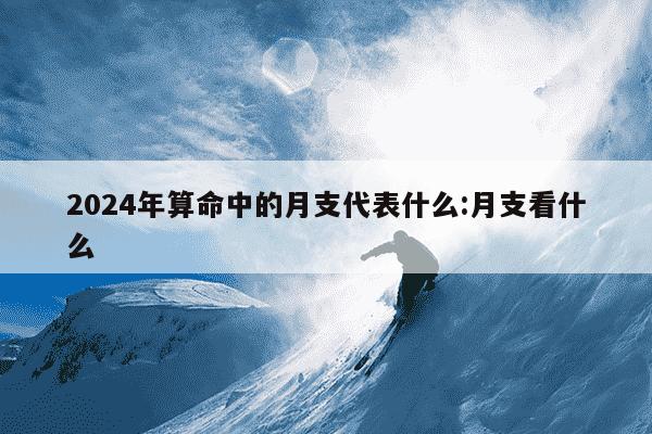 2024年算命中的月支代表什么:月支看什么