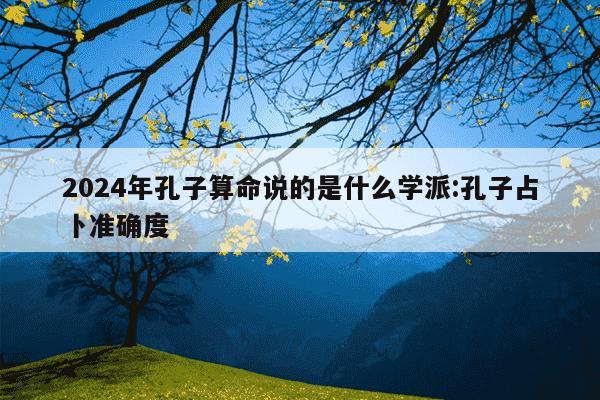 2024年孔子算命说的是什么学派:孔子占卜准确度