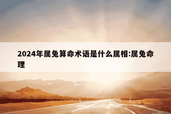 2024年属兔算命术语是什么属相:属兔命理