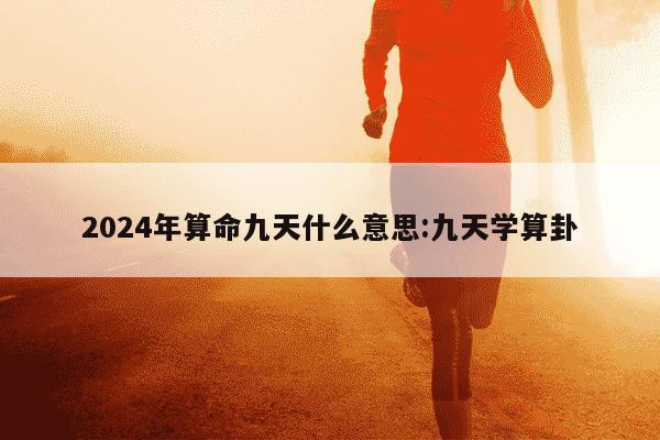 2024年算命九天什么意思:九天学算卦