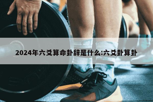 2024年六爻算命卦辞是什么:六爻卦算卦